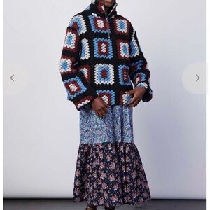 Damson Madder Agnes Crochet Half Zip Pullover Size 4